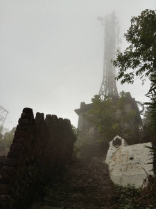 Care to climb this on a cold, wet day with poor visibility?